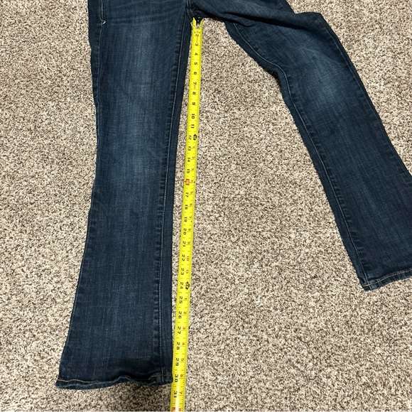 American Eagle Jeans Womens 6 Reg Blue Dark Wash Low Rise Skinny Kick Bootcut! - Picture 10 of 13